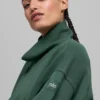 Hazy Mock Neck Pullover - Clover Green