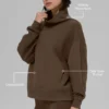 Hazy Mock Neck Pullover - Espresso
