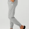 High-Waist Cashmere Jet Set Pant - Dove Grey Heather