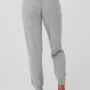 High-Waist Cashmere Jet Set Pant - Dove Grey Heather