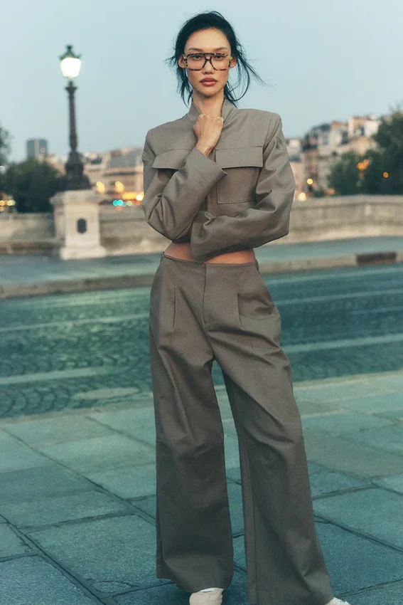 High-Waist Main Character Wide Leg Trouser - Light Cocoa