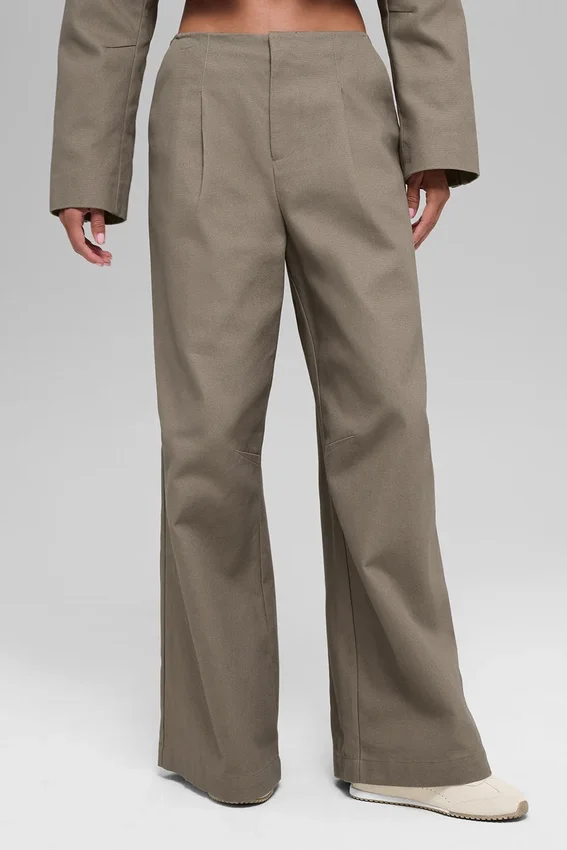 High-Waist Main Character Wide Leg Trouser - Light Cocoa