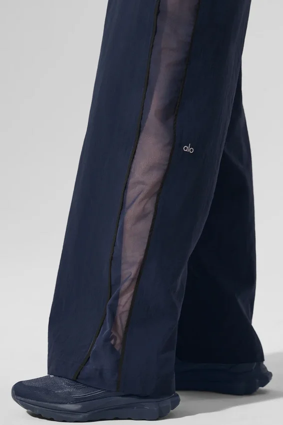 High-Waist Origin Wide Leg Track Pant - Navy/Black
