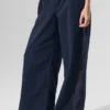 High-Waist Origin Wide Leg Track Pant - Navy/Black
