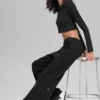 High-Waist Sweatpant Trouser - Black