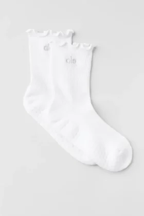 Lettuce Edge Grip Sock - White