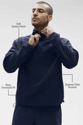 Light Weight Takeaway Track Pullover – Navy