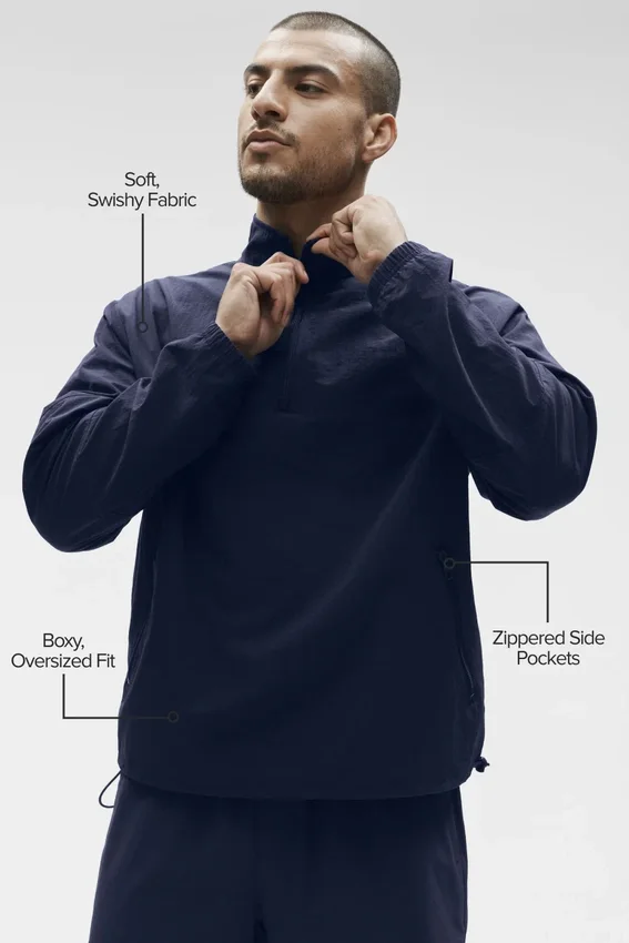 Light Weight Takeaway Track Pullover - Navy