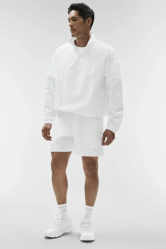 Light Weight Takeaway Track Pullover - White