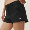 Linen Blend Low-Rise Riviera Trouser Short - Black