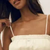 Linen Blend Riviera Bloomer Bra - Sandy Beige