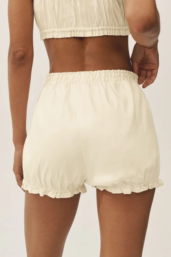 Linen Blend Riviera Bloomer Short - Sandy Beige