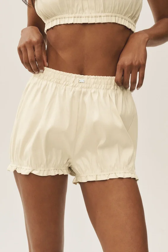 Linen Blend Riviera Bloomer Short - Sandy Beige