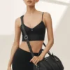 Linen Blend Riviera Bra - Black