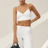 Linen Blend Riviera Bra - White