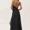 Linen Blend Riviera Maxi Dress - Black