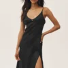 Linen Blend Riviera Maxi Dress - Black