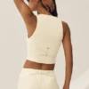 Linen Blend Riviera Vest - Sandy Beige