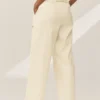Linen Blend Riviera Wide Leg Pant - Sandy Beige