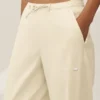 Linen Blend Riviera Wide Leg Pant - Sandy Beige