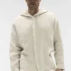 Linen Days Button up Hoodie - Bone
