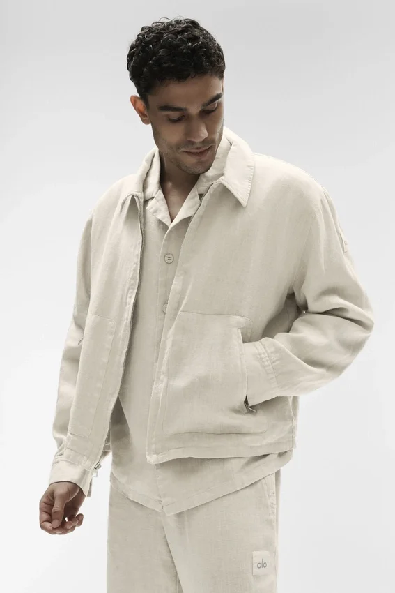 Linen Days Full Zip Jacket - Bone