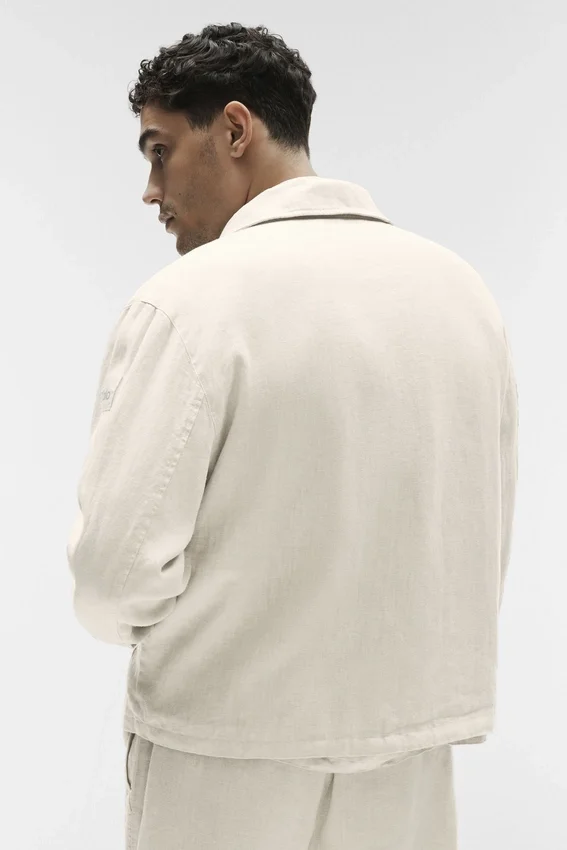 Linen Days Full Zip Jacket - Bone