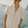 Linen Days Short Sleeve Button up - Bone