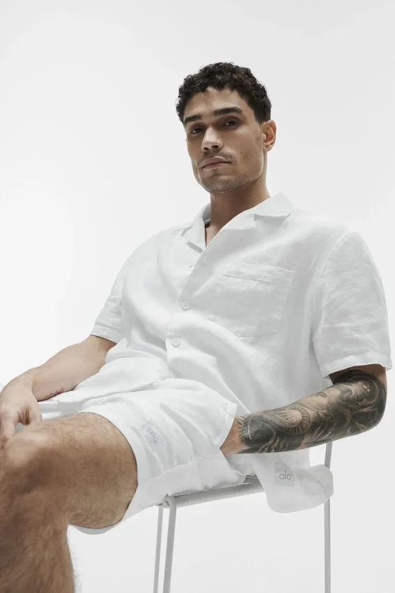 Linen Days Short Sleeve Button up - White