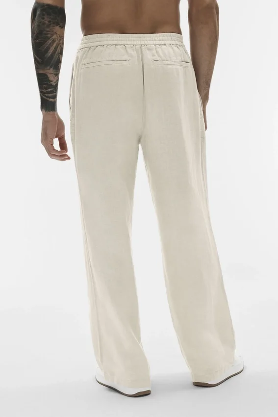 Linen Days Straight Leg Pant - Bone