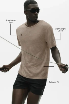 Linen Jersey Coastal Short Sleeve Tee – Gravel