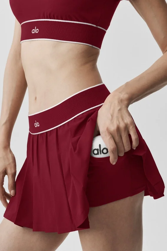 Low-Rise Amp It up Tennis Skirt - Summer Romance Red