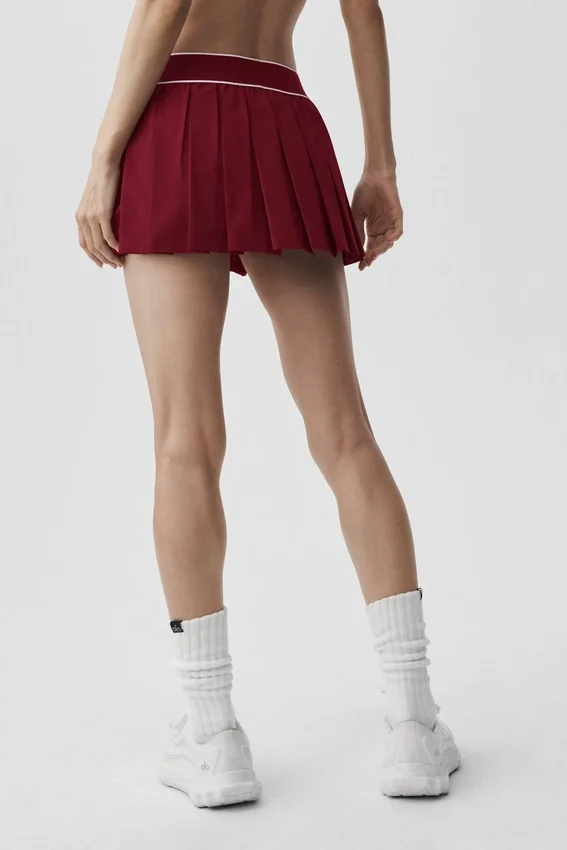 Low-Rise Amp It up Tennis Skirt - Summer Romance Red