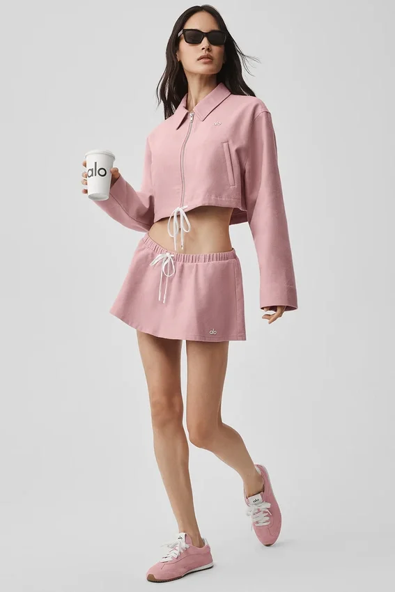 Cropped Fan Favorite Full Zip Jacket - Vintage Pink