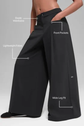 Main Act Wide Leg Trouser – Black