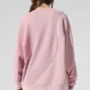 Make Waves Crew Neck Pullover - Sunset Pink Tonal