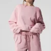 Make Waves Crew Neck Pullover - Sunset Pink Tonal