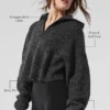 Marl Sweater 1/4 Zip Pullover - Black Marl