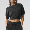 Marl Sweater Short Sleeve - Black Marl