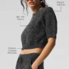 Marl Sweater Short Sleeve - Black Marl
