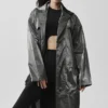 Metallic Break Line Trench - Silver Metallic