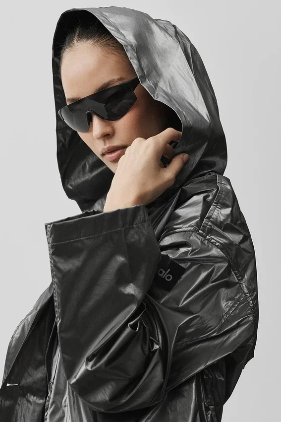Metallic Break Line Trench - Silver Metallic