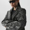 Metallic Break Line Trench - Silver Metallic
