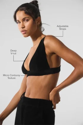 Micro Corduroy Dreamer Bra – Black