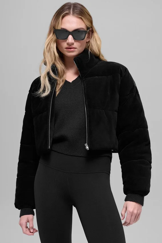Micro Corduroy Dreamy Puffer - Black