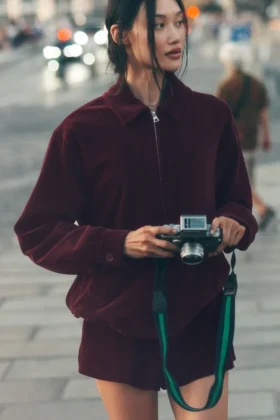 Micro Corduroy on Duty Jacket - Burgundy