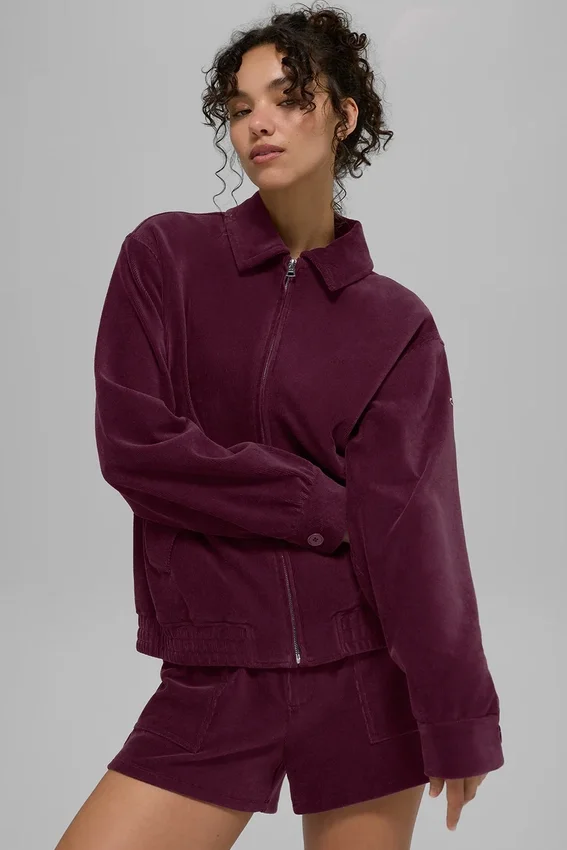 Micro Corduroy on Duty Jacket - Burgundy