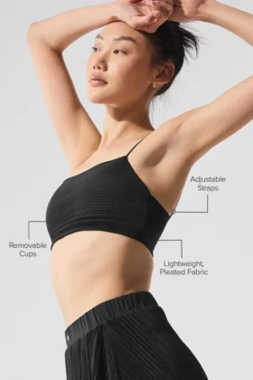 Micro Plisse Game on Bra – Black