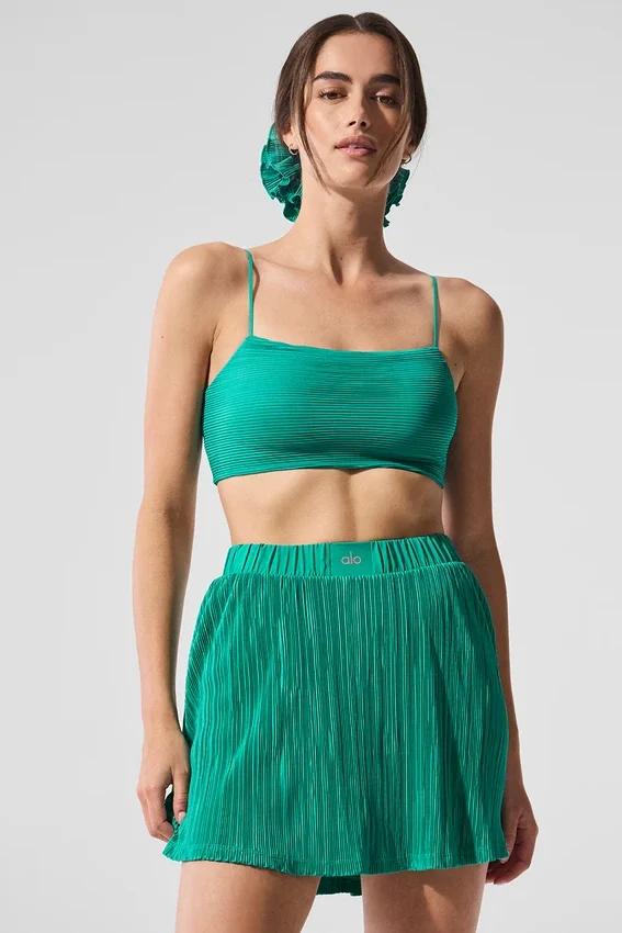 Micro Plisse Game on Bra - Spruce Green