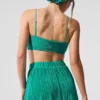 Micro Plisse Game on Bra - Spruce Green